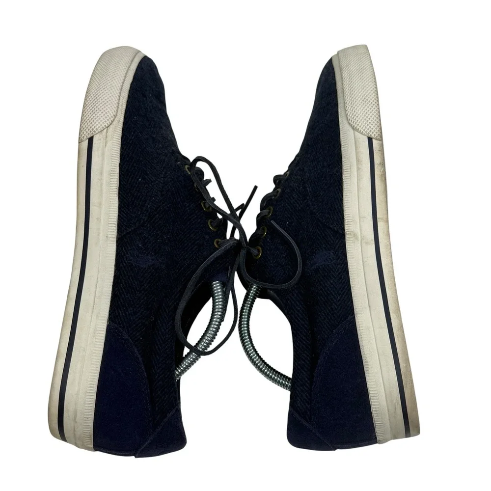 Polo Ralph‎ Lauren Vaughn Mens 10.5D Navy Wool Herringbone Suede Sneakers F17